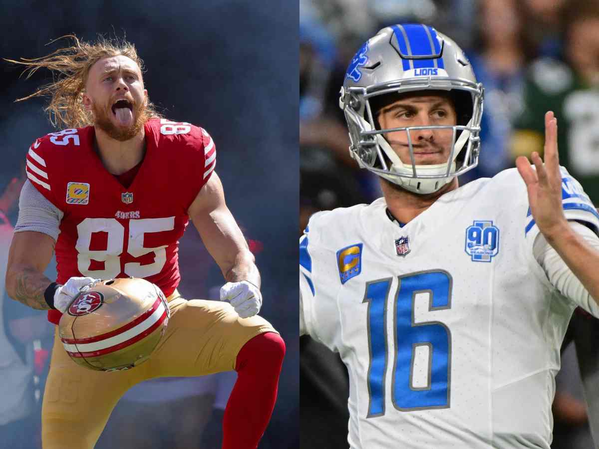 George Kittle (L) and Jared Goff (R)