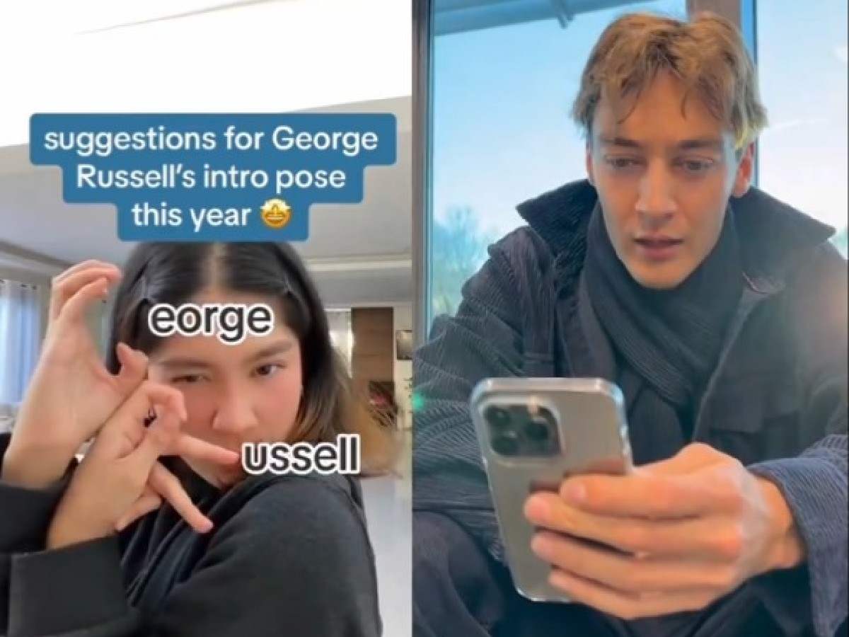 WATCH: George Russell reacts to a hilarious video for selecting his F1 intro pose for the upcoming season