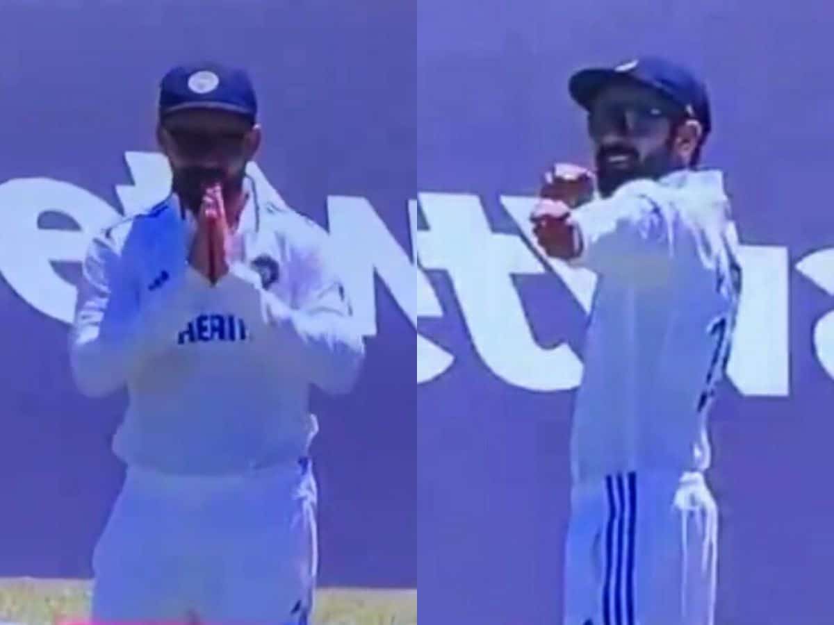 WATCH: Virat Kohli welcomes Keshav Maharaj with a ‘bow and arrow’ gesture and folded hands when DJ started playing ‘Ram Siya Ram’