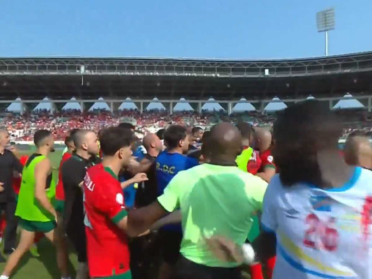 WATCH: Tensions flare in AFCON as Morocco and DR Congo players engage in ‘physical’ BRAWL after draw