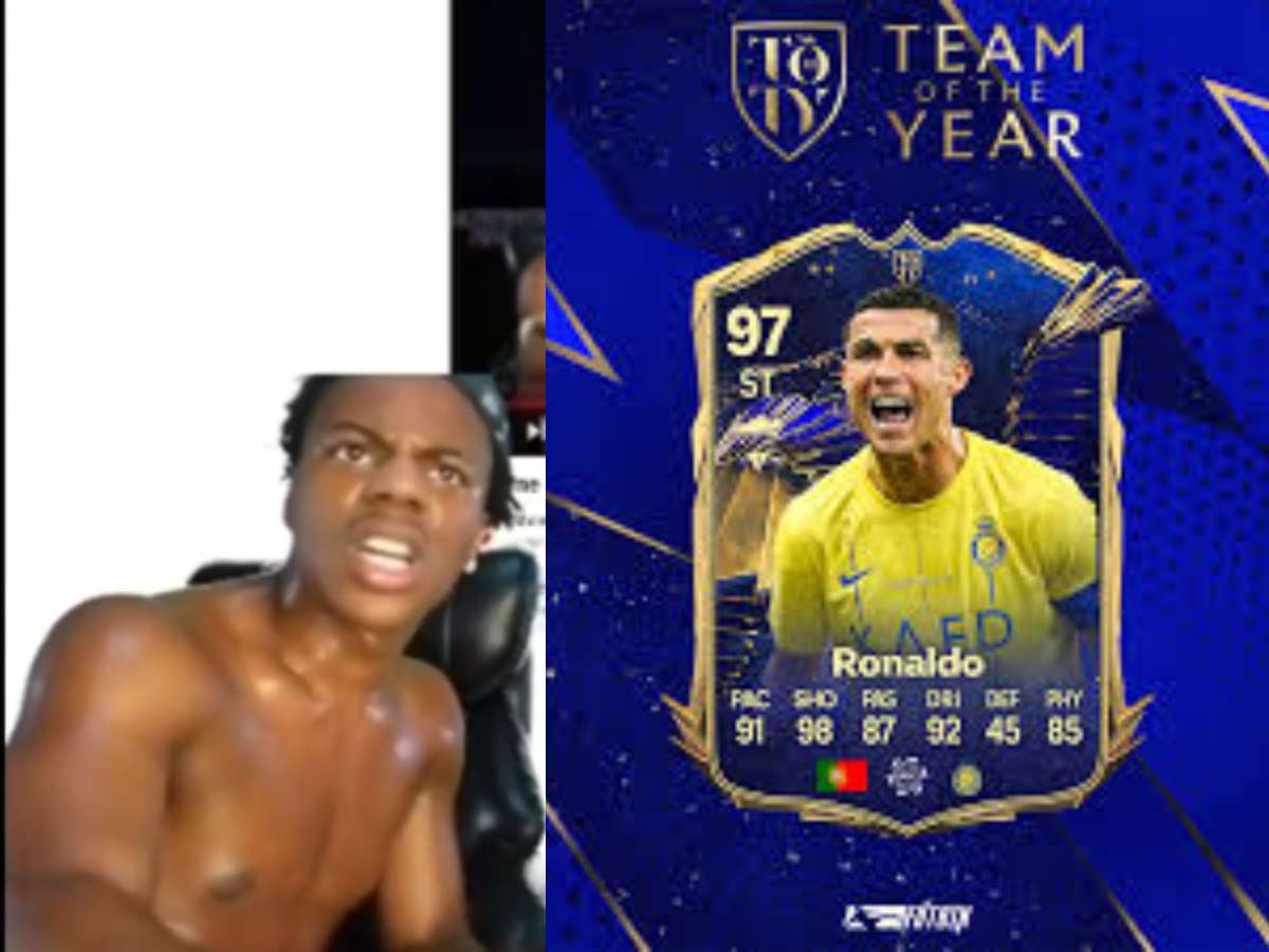 WATCH: IShowSpeed’s dog ‘N***a’ quick sold Cristiano Ronaldo Team Of the Year(TOTY) card worth 13 million coins