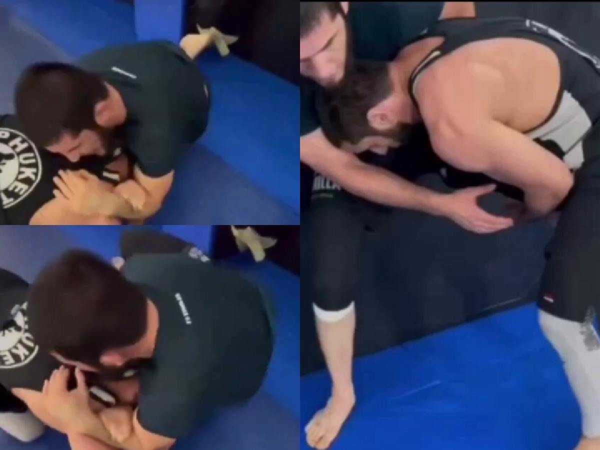 WATCH: UFC champ Islam Makhachev submits double leg shooting opponent with INCREDIBLE transition