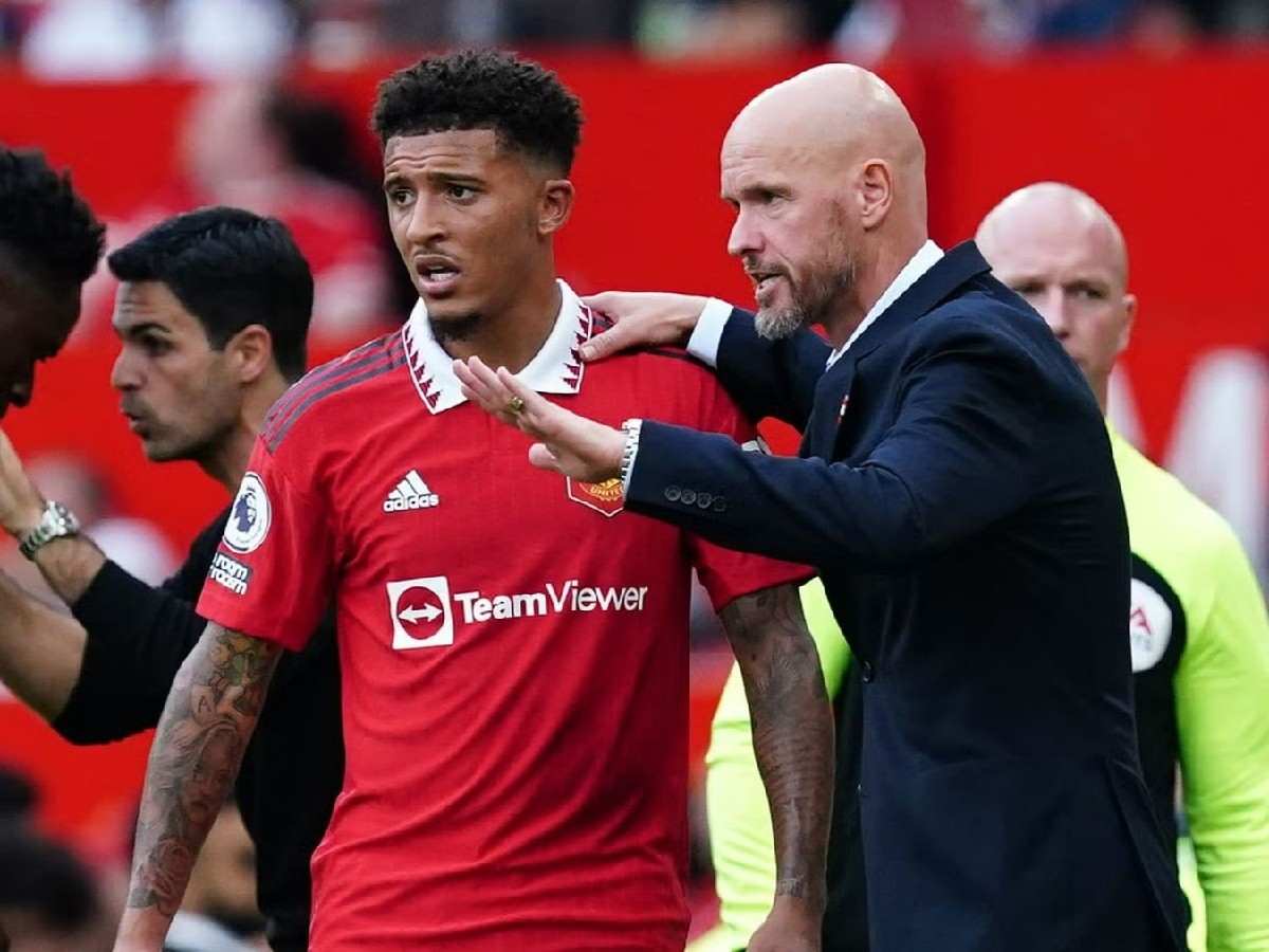 Jadon Sancho and Erik ten Hag