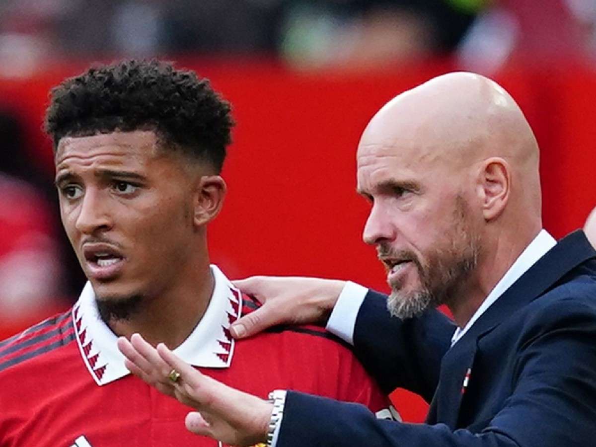 Jadon Sancho and Erik ten Hag