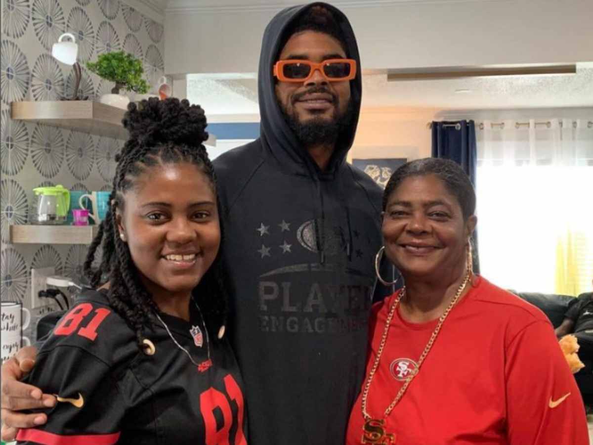 Jauan Jennings and Tina Holman Bean with his mother