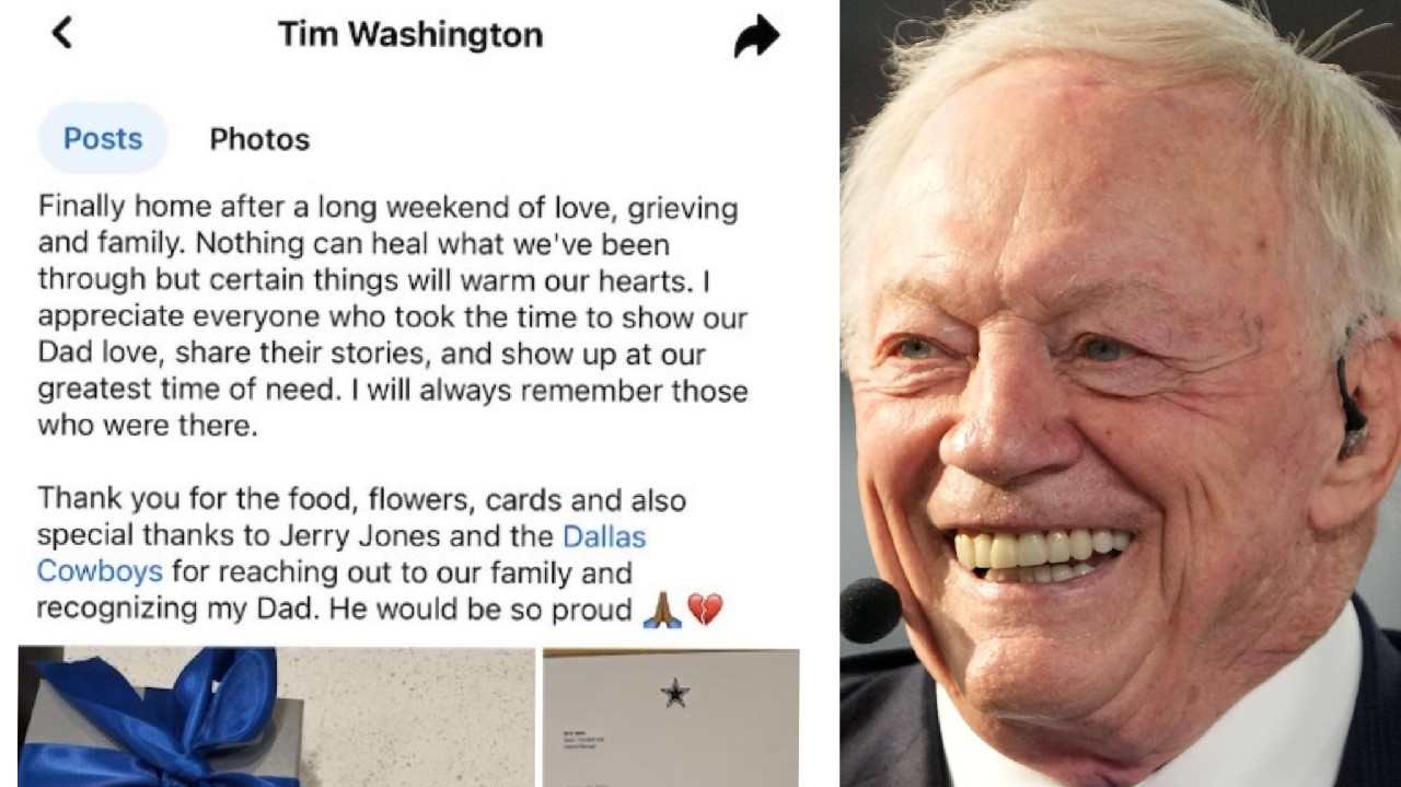 Cowboys boss Jerry Jones gracefully sends a handwritten note to Tim Washington, whose father died 100 yards from the stadium