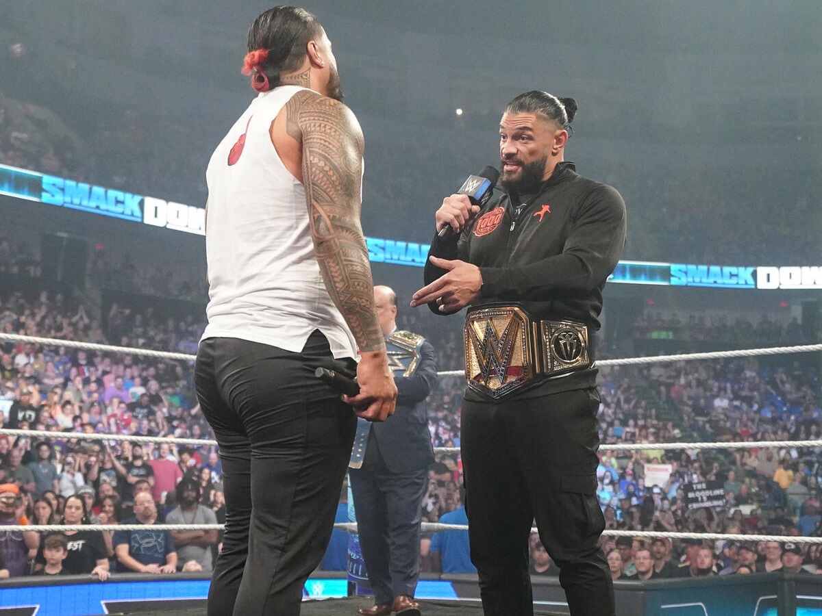 Jimmy Uso confronts Roman Reigns