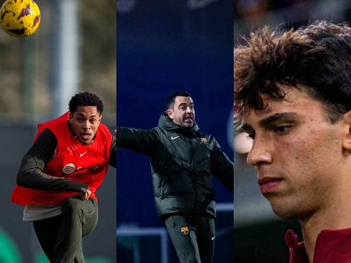 Joao Felix, Xavi Hernandez and Vitor Roque