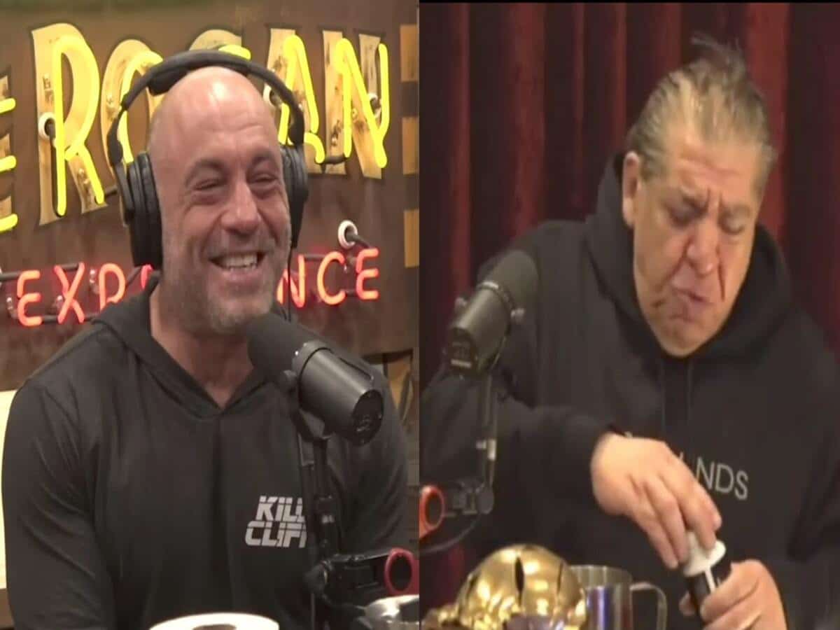 “Dude just saw god in a bottle” – Joe Rogan peer pressures comedian Joey Diaz to take whiff of smelling salts during UFC 297 stream