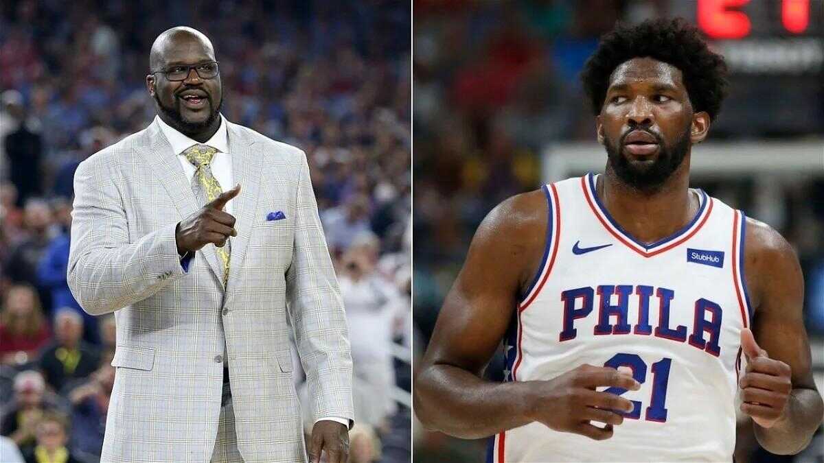 Shaquille O'Neal and Joel Embiid (Via Essentially Sports) 