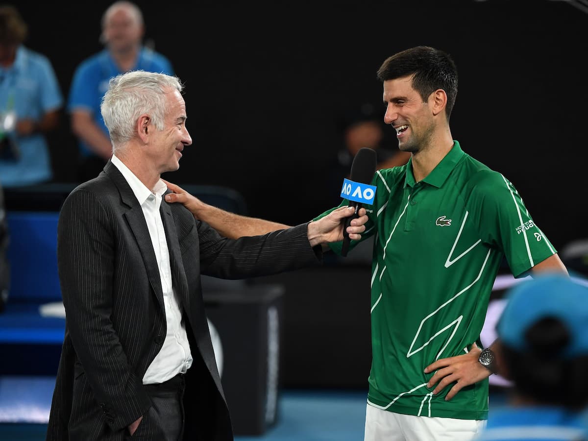 John McEnroe and Novak Djokovic