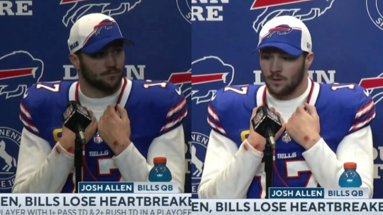 WATCH: “Sucks!” – Josh Allen, with a pale face, takes a long pause before disclosing his true emotions about losing to the Chiefs once again in the playoffs