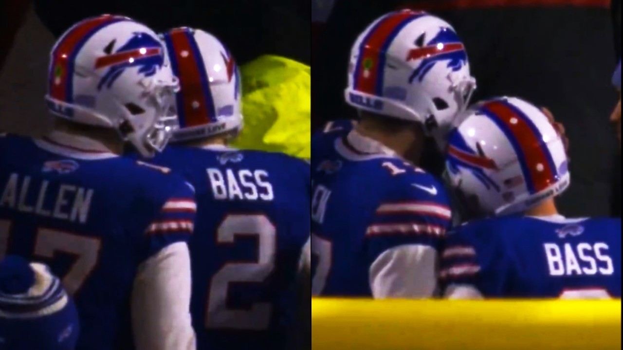 WATCH: Josh Allen shares a ‘special moment’ with Tyler Bass after the game following horrific game-tying field goal miss