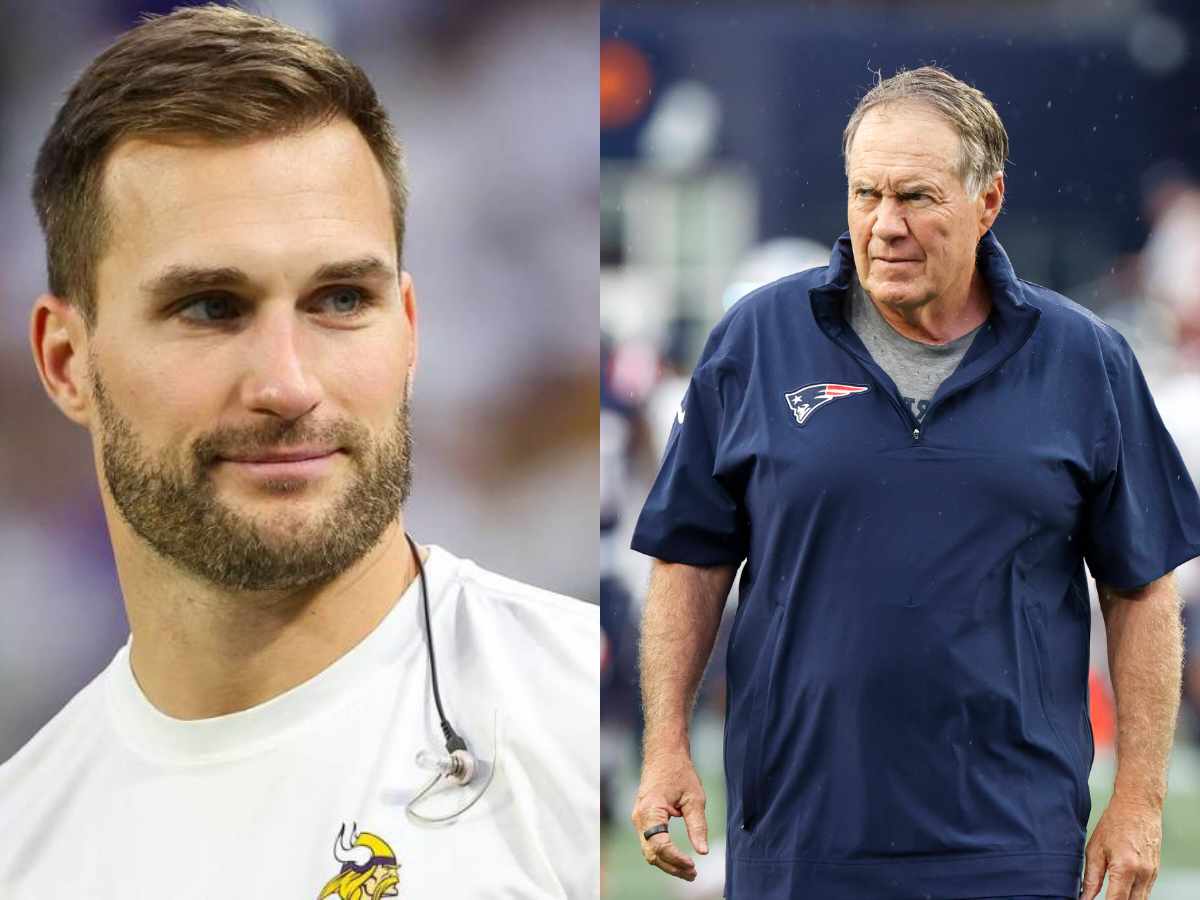 Kirk Cousins (L) and Bill Belichick (R)