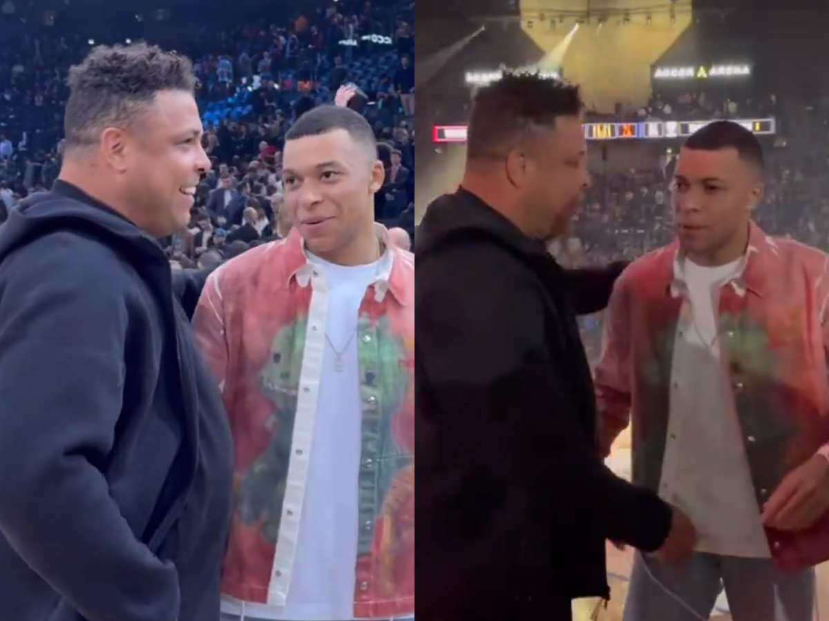 WATCH: “GOAT and future GOAT!” – Kylian Mbappe linking up with Ronaldo Nazario ‘R9’ at NBA Paris sparks mixed reactions on social media