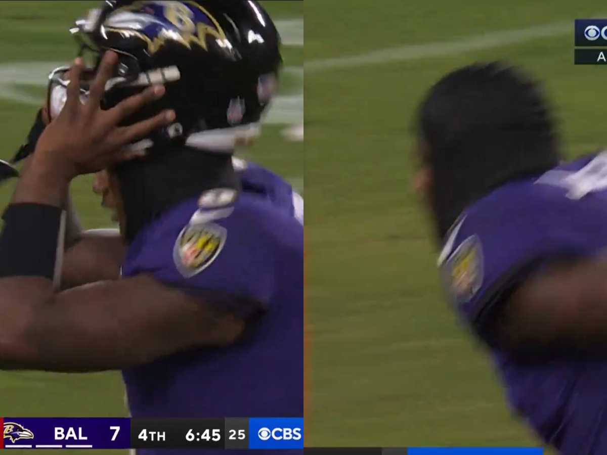 WATCH: Lamar Jackson throws helmet in frustration after key 4th quarter interception