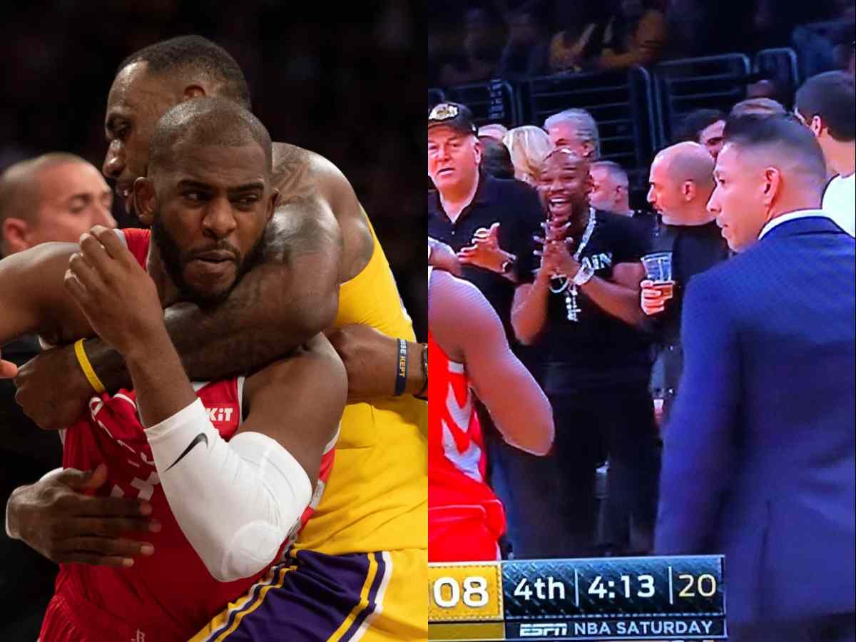 WATCH: When Floyd Mayweather was ECSTATIC after NBA brawl involving LeBron James and Chris Paul’s teams