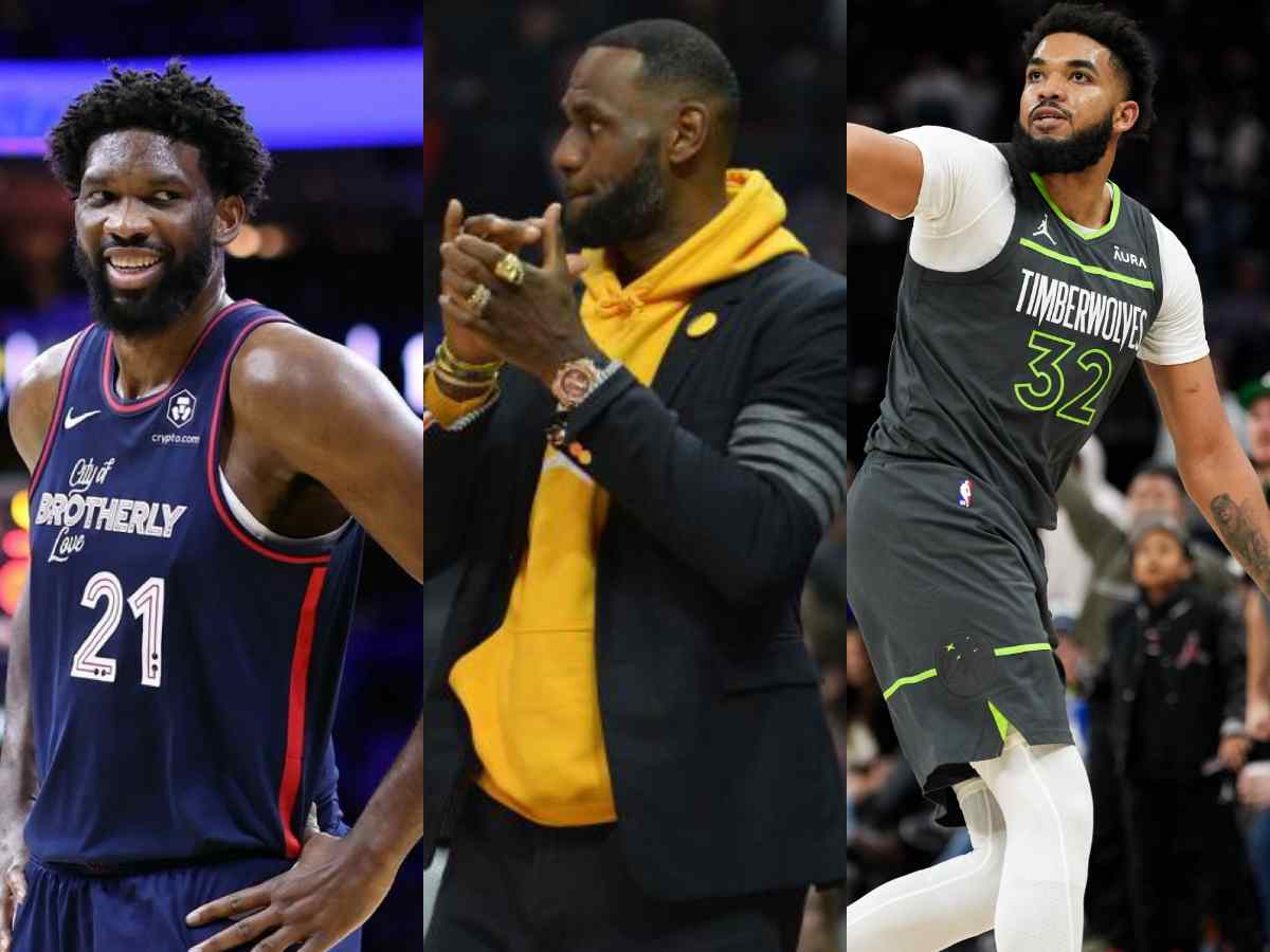 “These boys tonight going CRAZY!” – LeBron James in disbelief after Joel Embiid and Karl-Anthony Towns’ career-changing performances