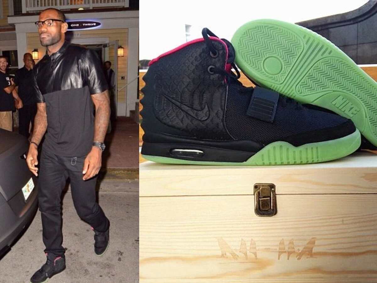 LeBron has rocked the Nike Air Yeezy twos on multiple occasions.