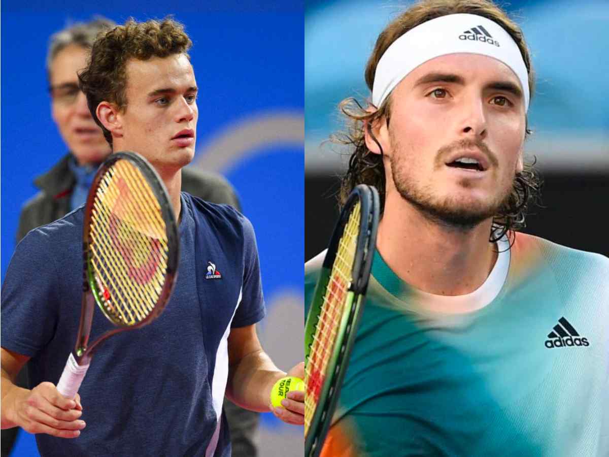 Luca Van Assche (L), Stefanos Tsitsipas (R)