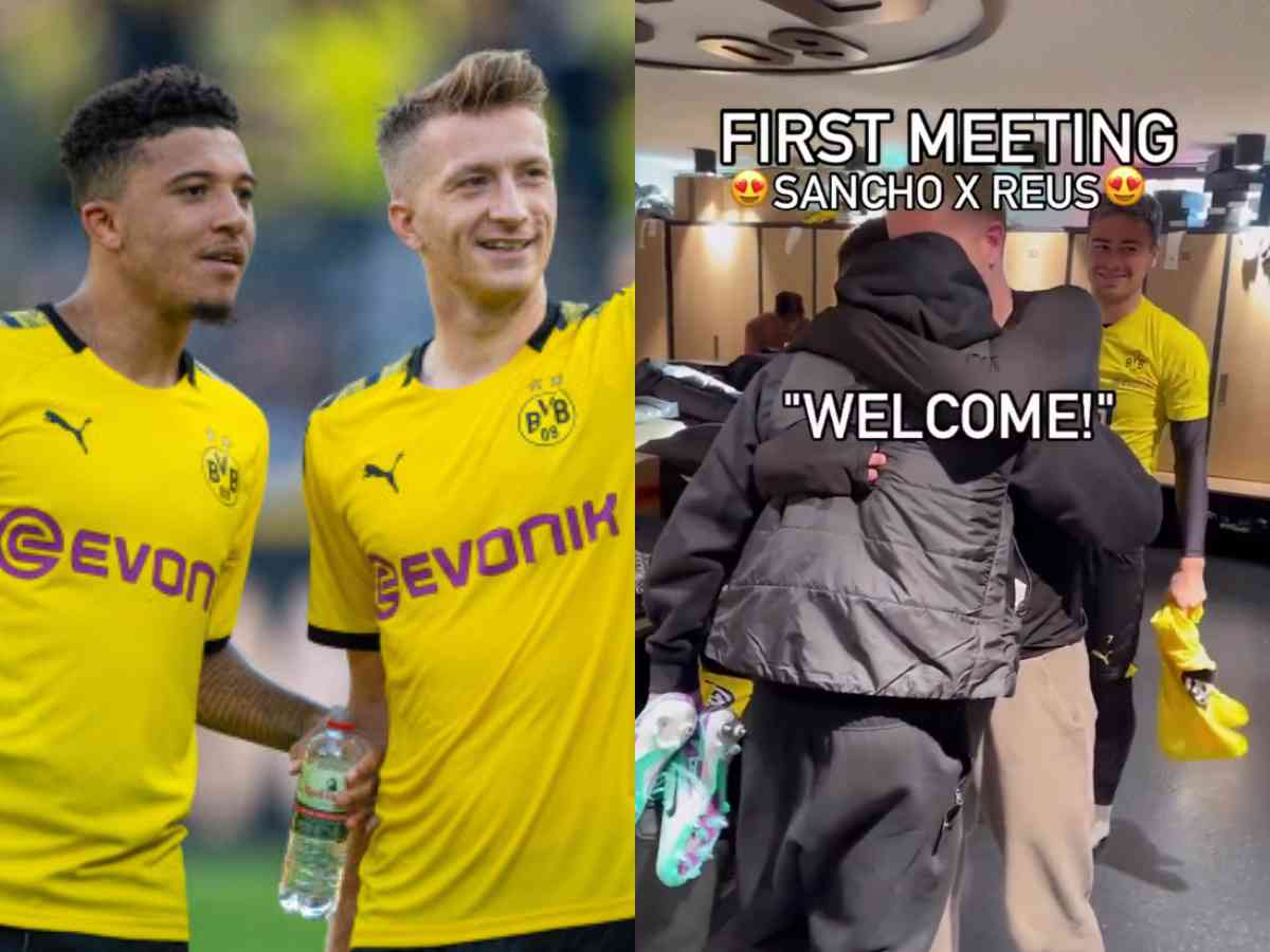 WATCH: “What’s up my bro” – Marco Reus shares a warm HUG with Jadon Sancho on his Dortmund ‘homecoming’