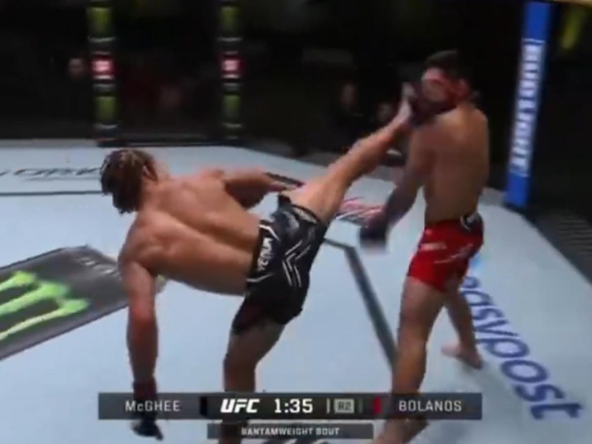 The spinning kick threw by Marcus McGhee to knockout Gaston Bolanos