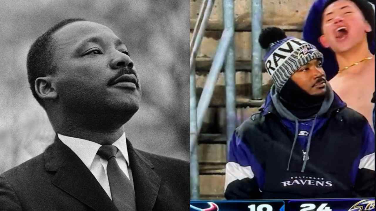 “I have a team” – Ravens fan looking ‘almost’ similar to Martin Luther King Jr. during Texans playoff game sparks WILD reactions on social media