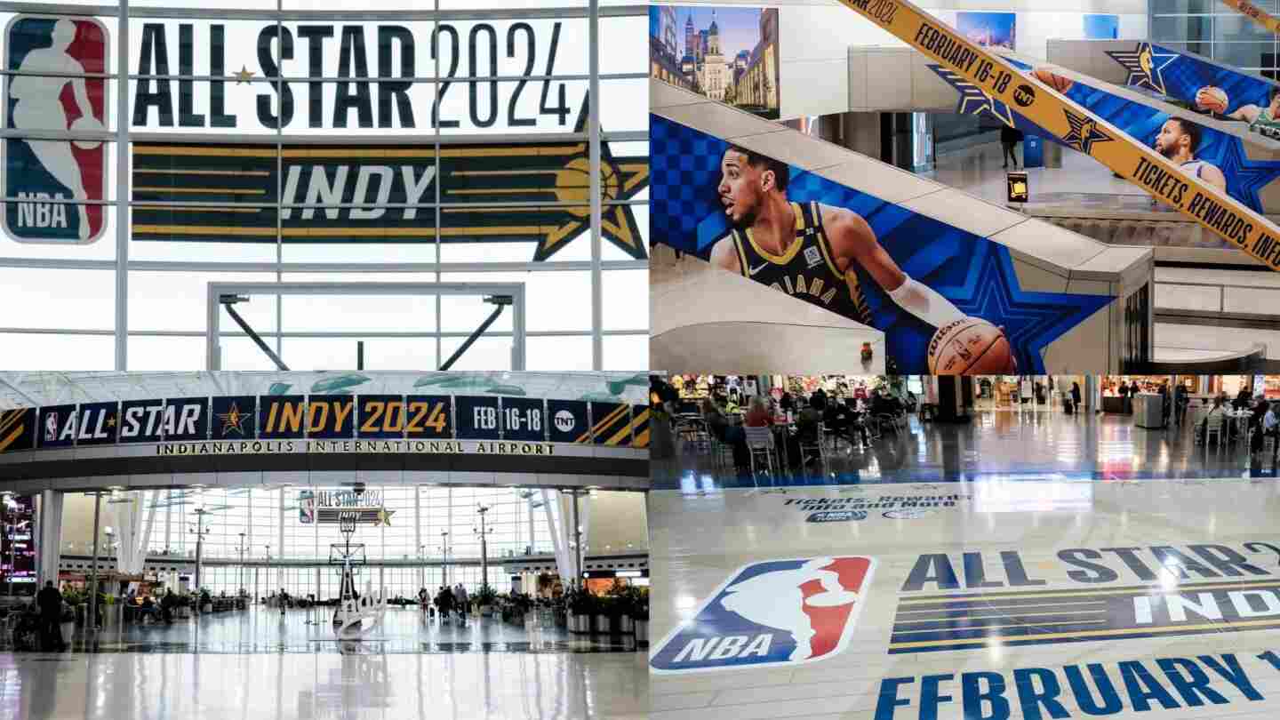 “I was yelling OPEN SHOOTER in middle of airport” – Indianapolis airport’s All-Star special basketball court has NBA fans having a field day with jokes