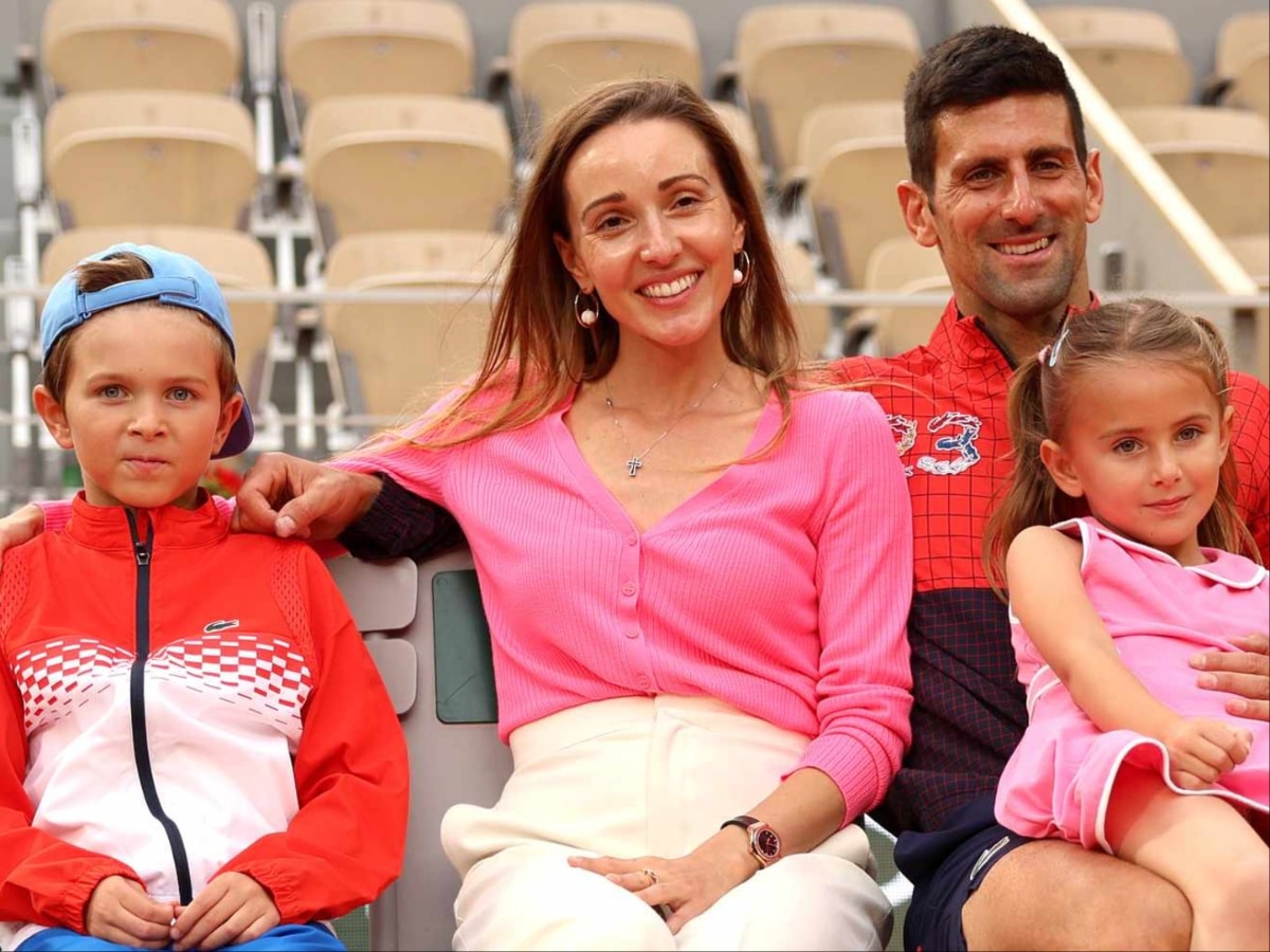 Novak Djokovic with his family