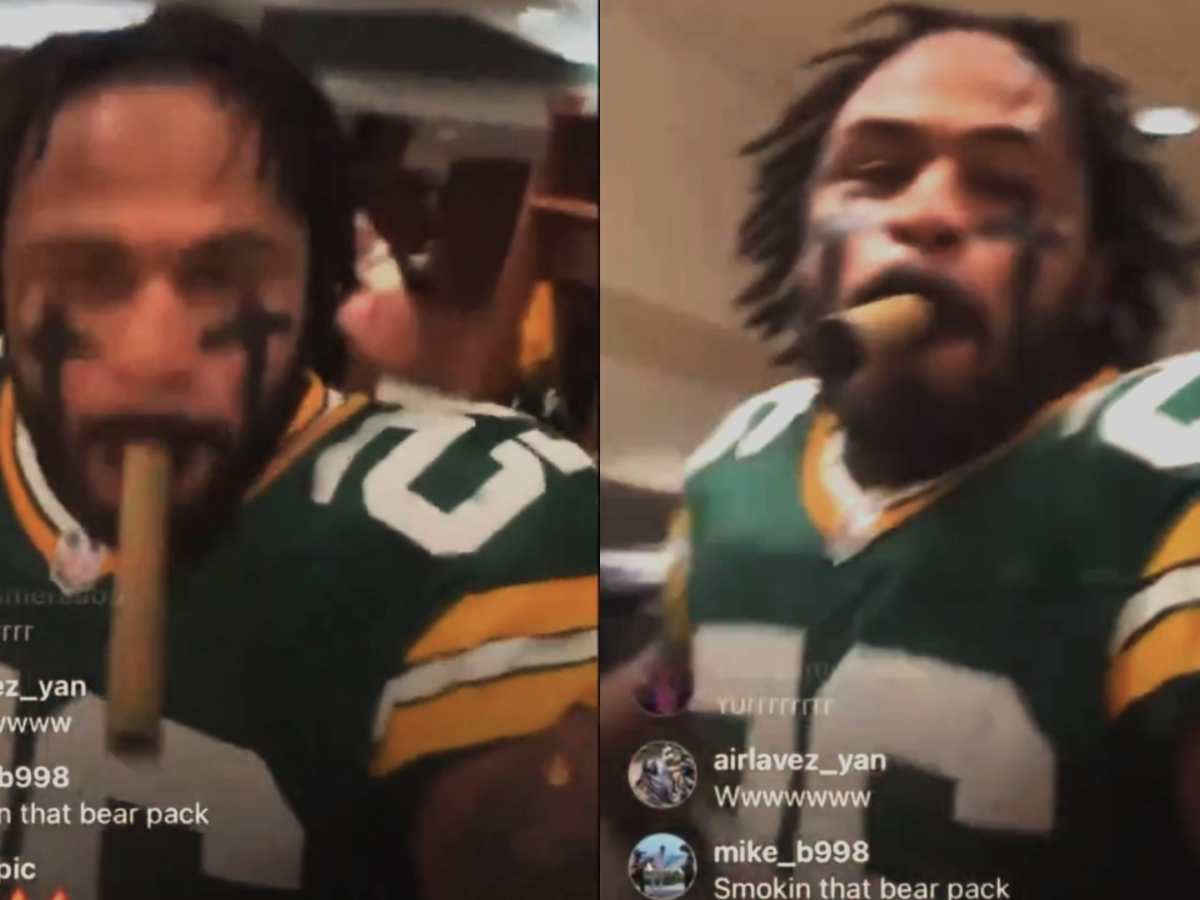 “Smoking the Bear pack” – Packers players go bonkers in the locker room after making it the playoffs following clutch win over Chicago