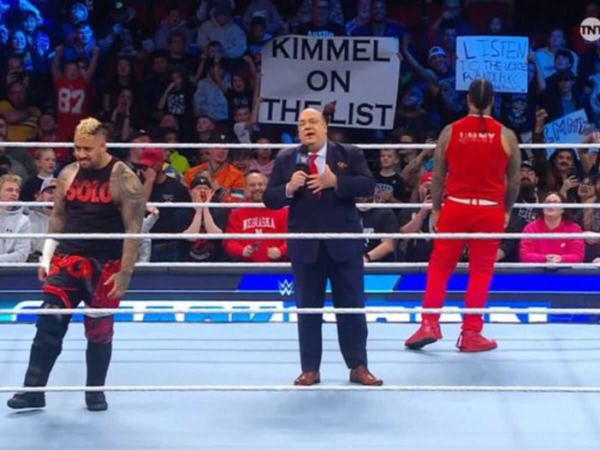 Paul Heyman and The Bloodline on SmackDown