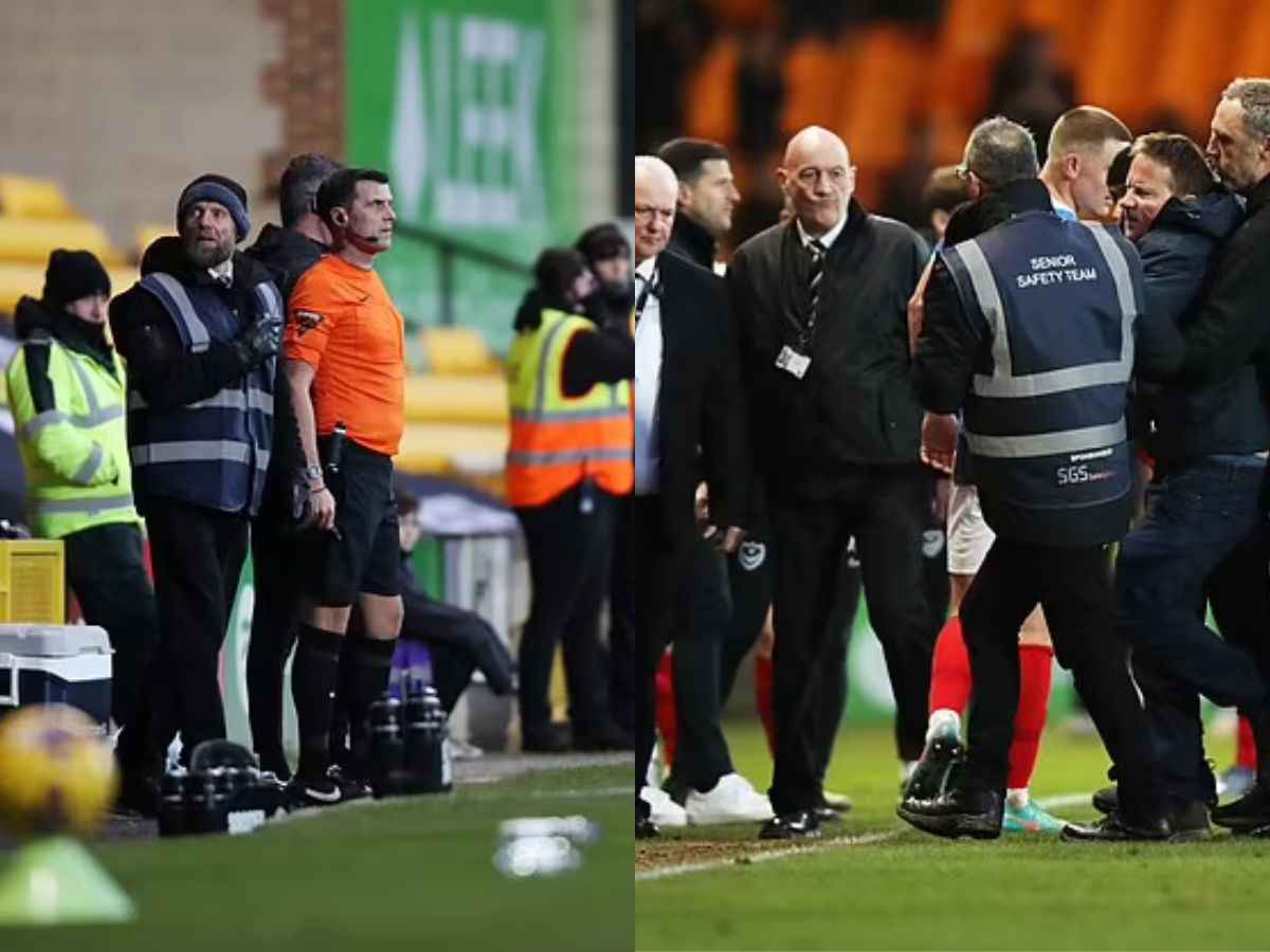 WATCH: Pitch-invader Port Vale fan ‘CHASES’ referee for awarding late penalty to Portsmouth 