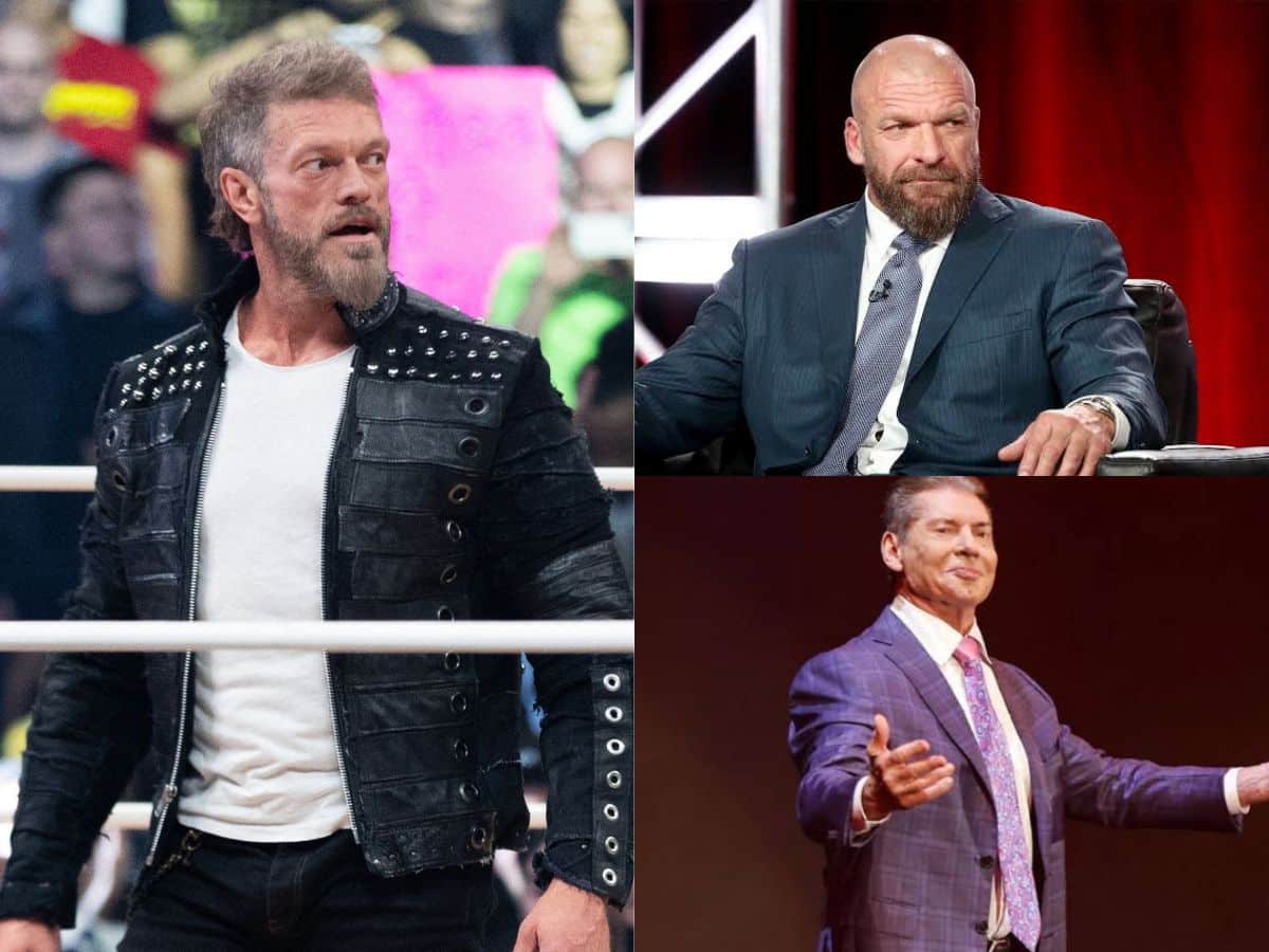 Adam Copeland, Triple H, and Vince McMahon 