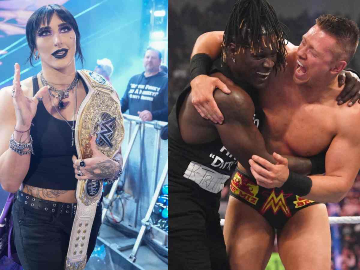 Rhea Ripley and R-Truth & The Miz 