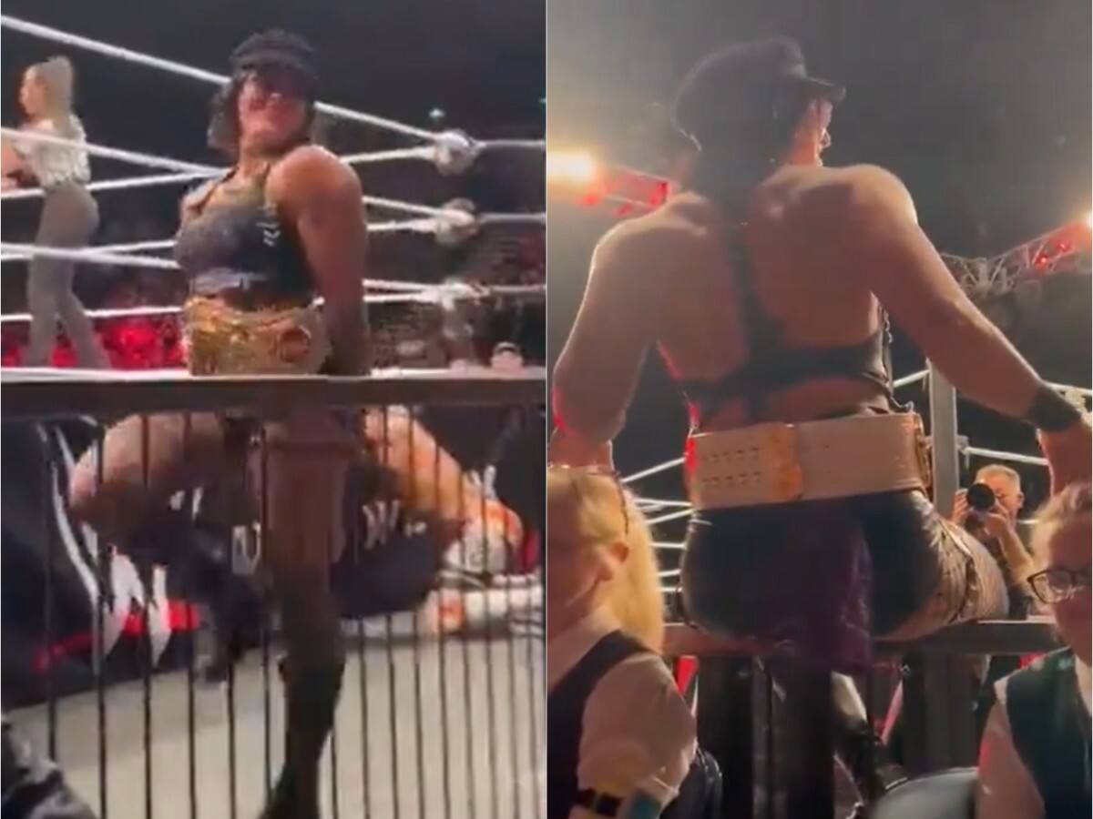 “Cause no cameras”- WWE Universe reacts to fan footage of Rhea Ripley’s HILARIOUS interaction with female security guards during Live Event