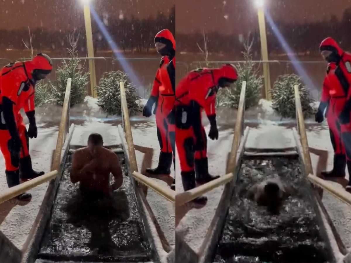 WATCH: “Baptised in the snow” – Russian UFC star Sergei Pavlovich performing religious ceremony in freezing cold has fans stunned