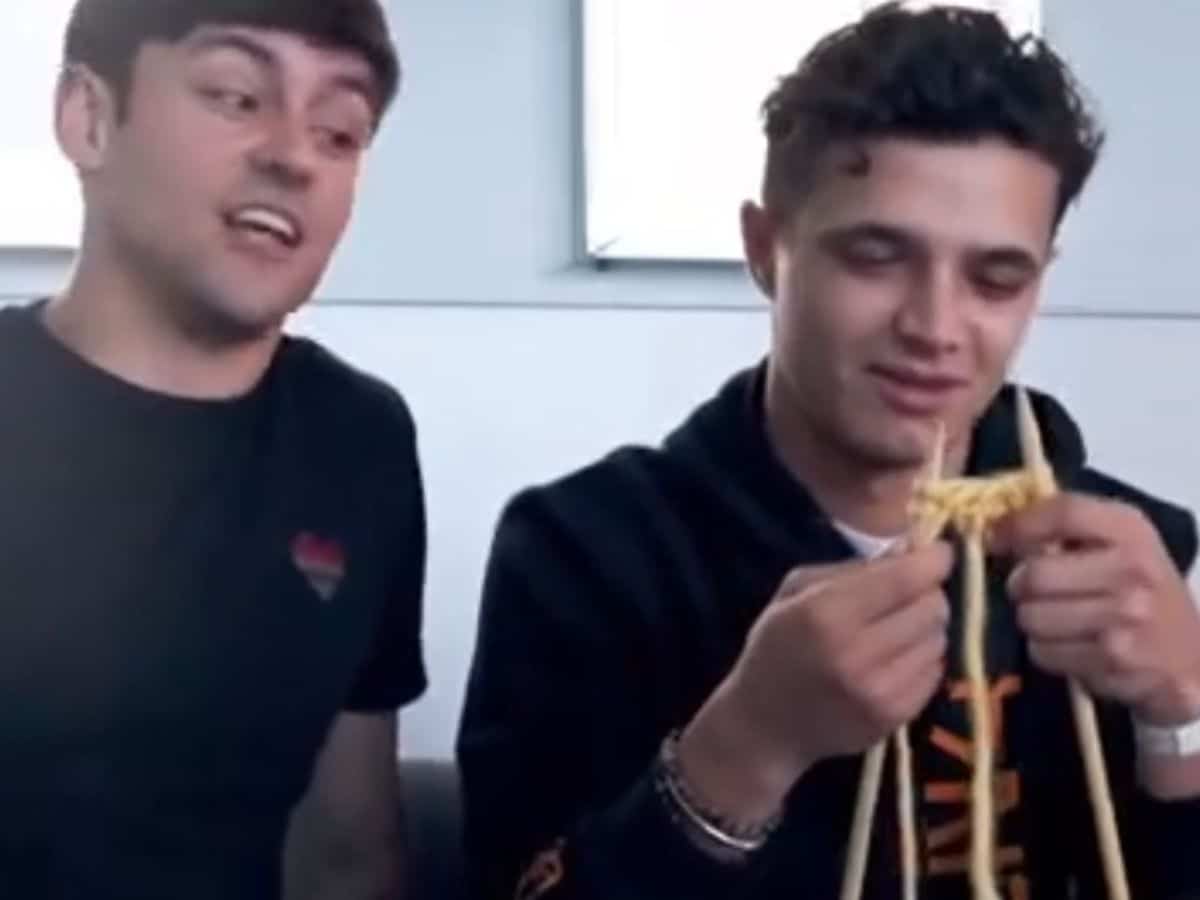 LGBTQ spokesperson and Olympic swimmer Tom Daley once helped Lando Norris try his hands at knitting