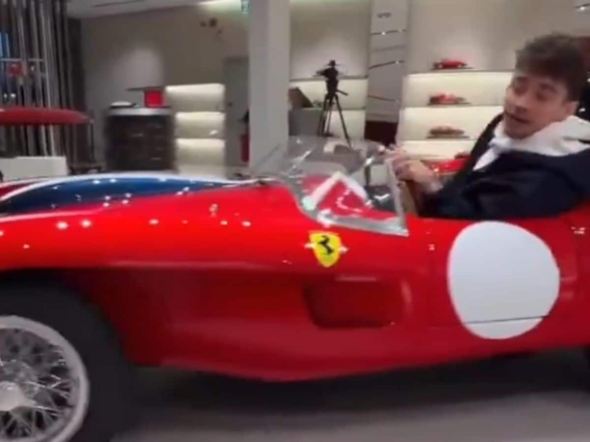 WATCH: Charles Leclerc returns to the Ferrari cockpit as he takes over a GT car replica in Maranello