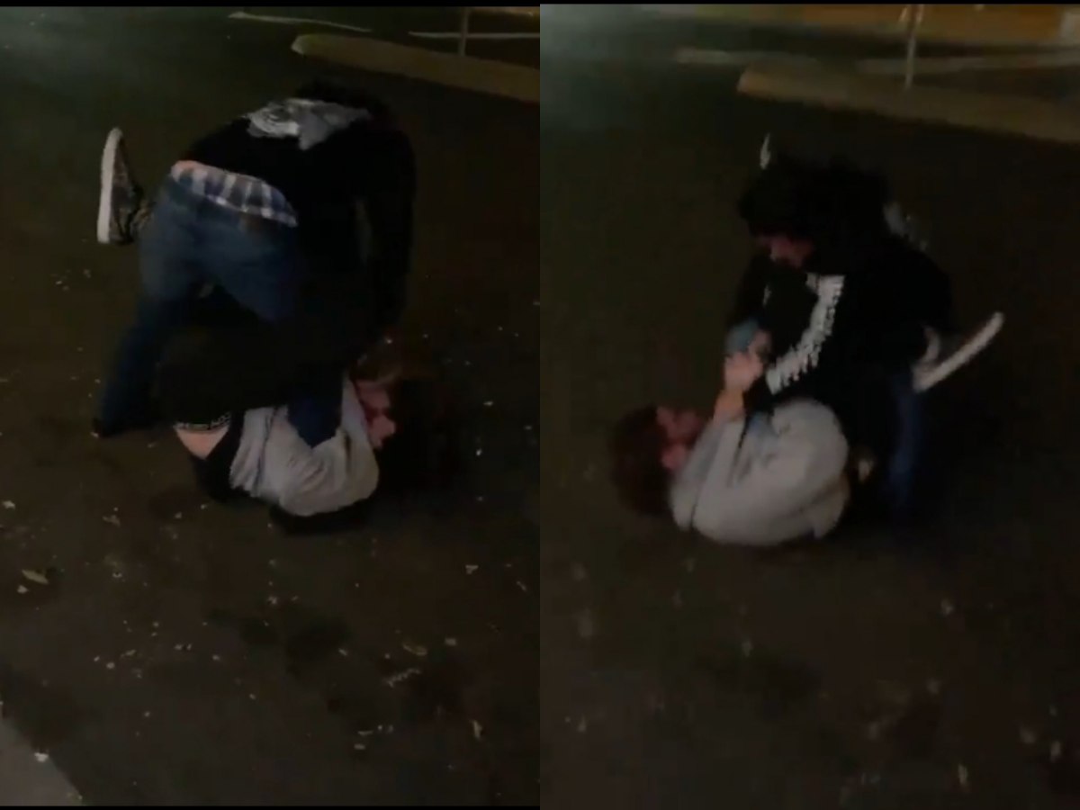 Streamer uses BJJ as self defense in a street fight (Image via: X)