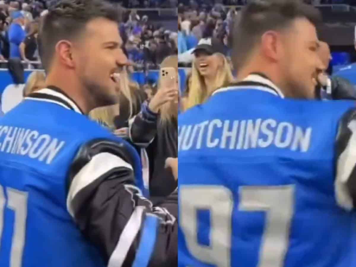 WATCH: Kyle Juszczyk’s wife Kristin, who designed Taylor Swift’s viral jacket, makes another ‘Aidan Hutchinson’ jacket for Taylor Lautner