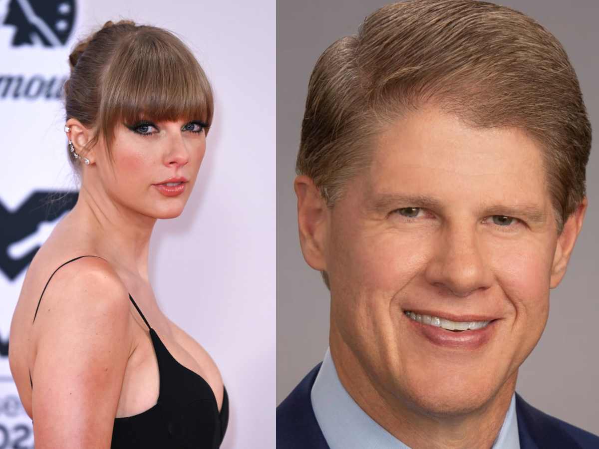 Taylor Swift (L) and Clark Hunt (R)