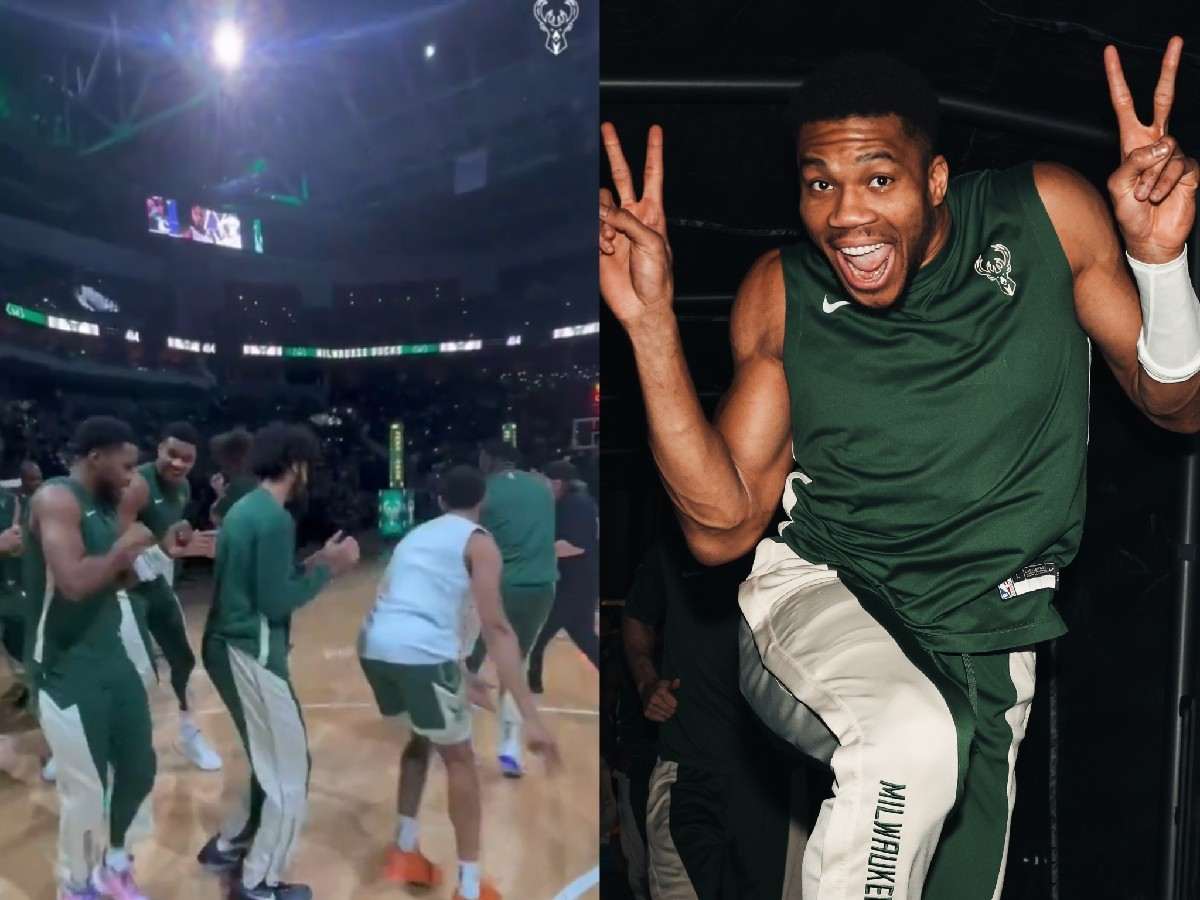 WATCH: “Smoking on that Griffin pack” – Giannis Antetokounmpo and Bucks teammates JOYFULLY dancing game after coach’s sacking has fans in splits