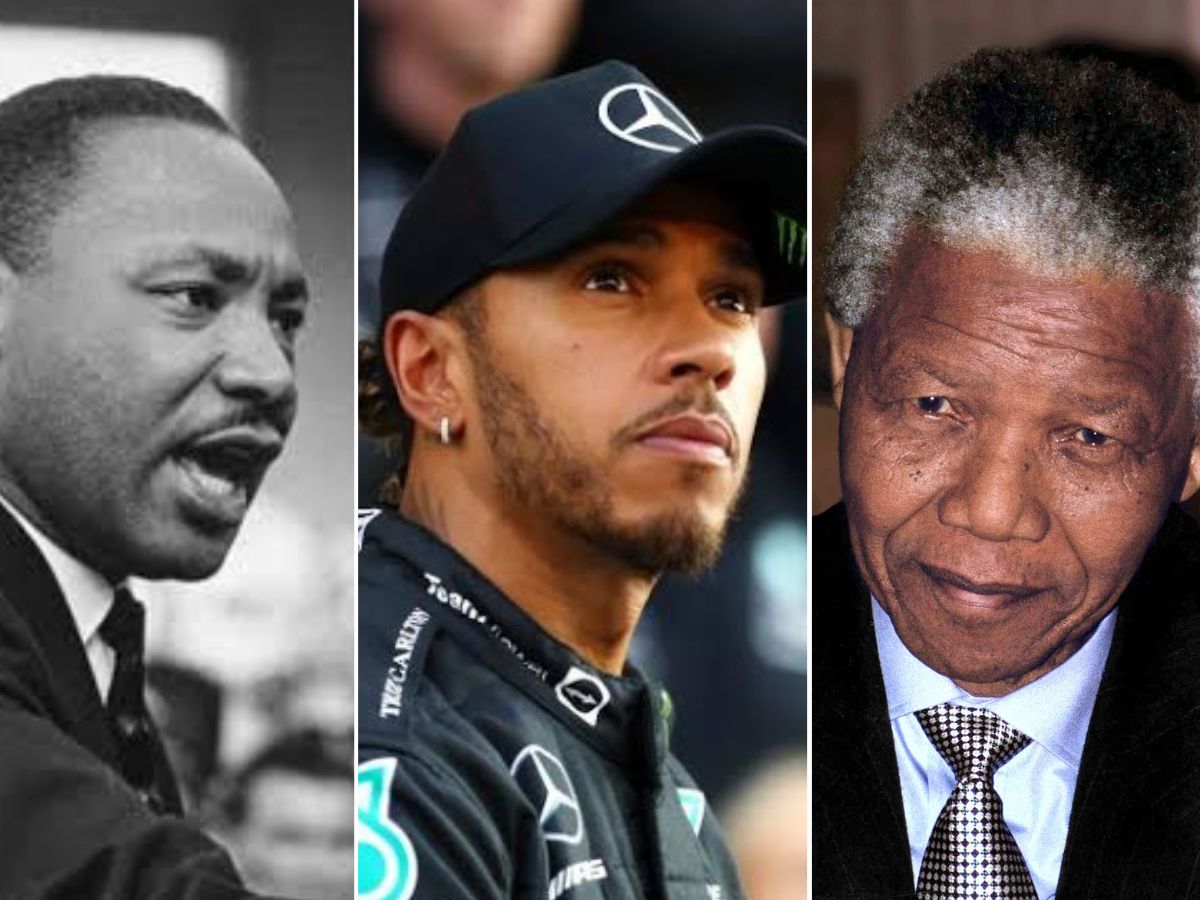 Lewis Hamilton appears beside Martin Luther King Jr in Brazilian football team’s tribute to those who fought against racism