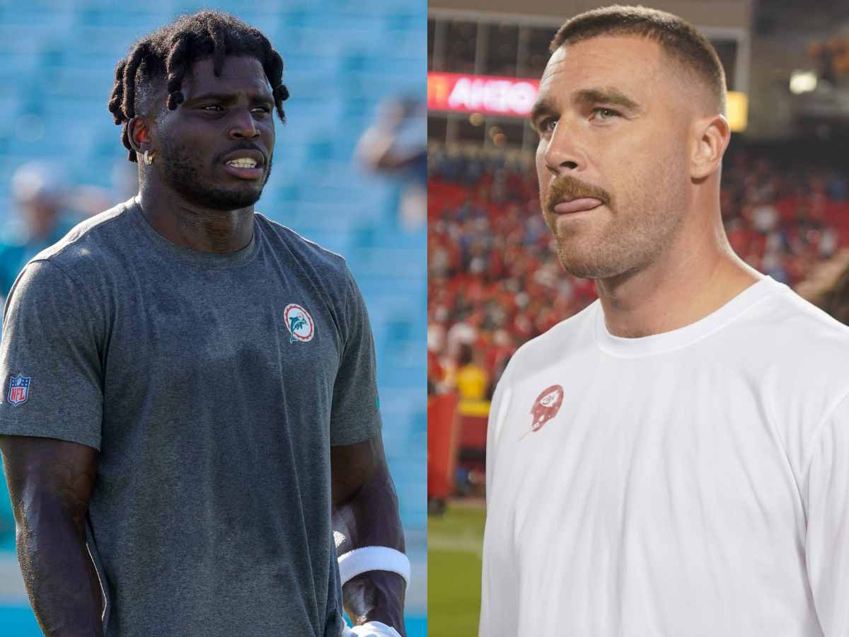 Tyreek Hill (L) and Travis Kelce (R)