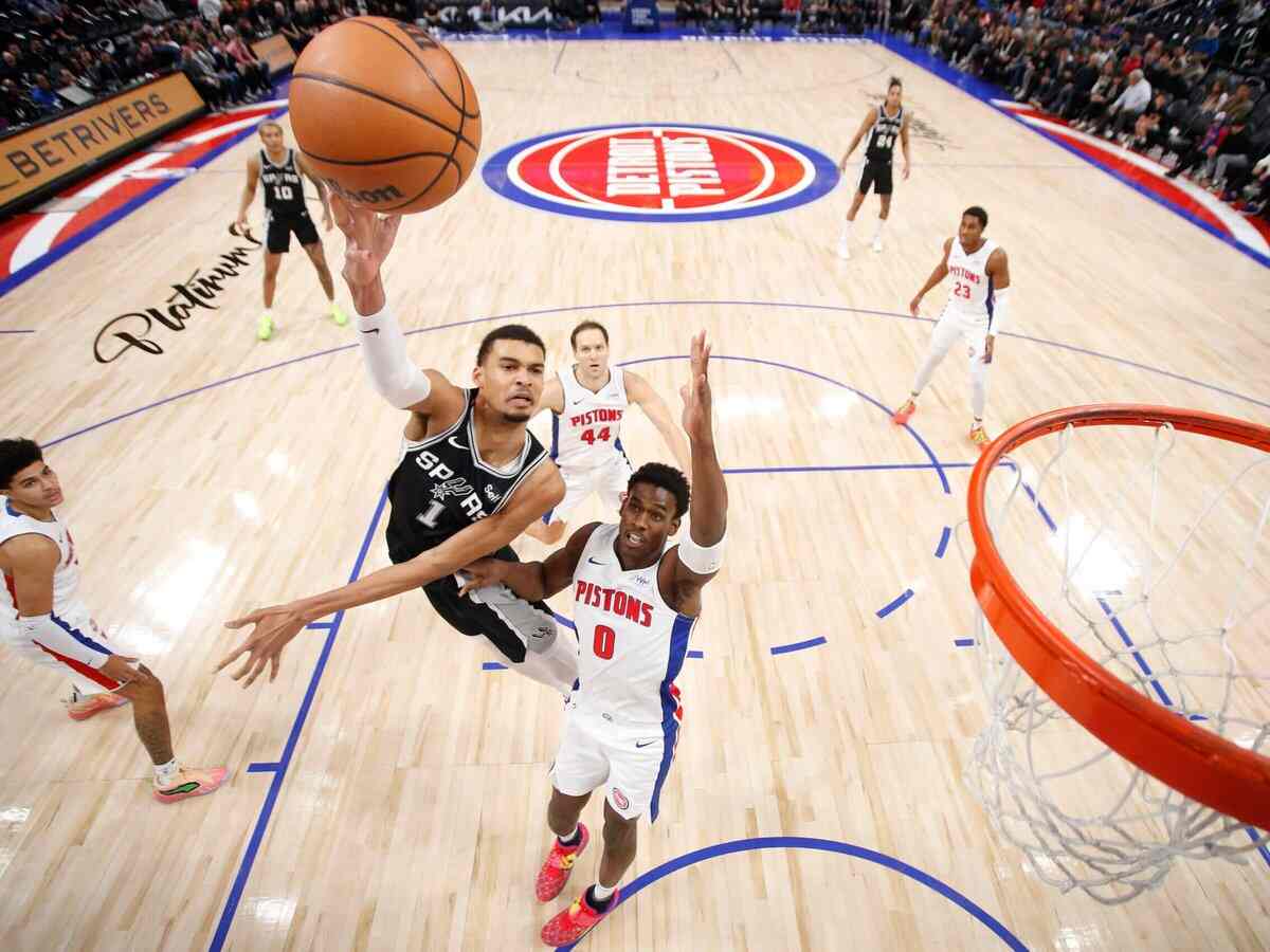 Victor Wembanyama vs Pistons (Via The Athletic)