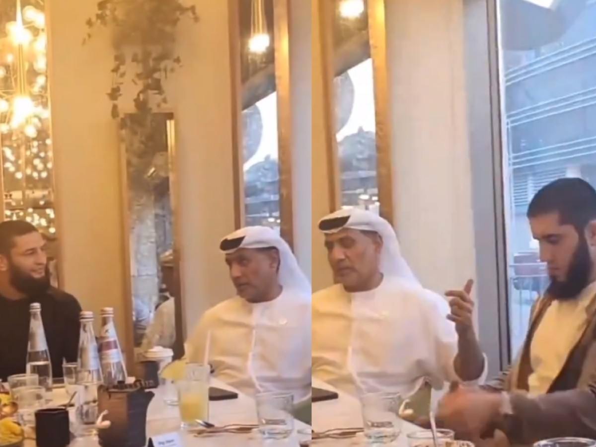 WATCH: Islam Makhachev and Khamzat Chimaev dines with important UAE officials ahead of rumored return to the Middle East in 2024