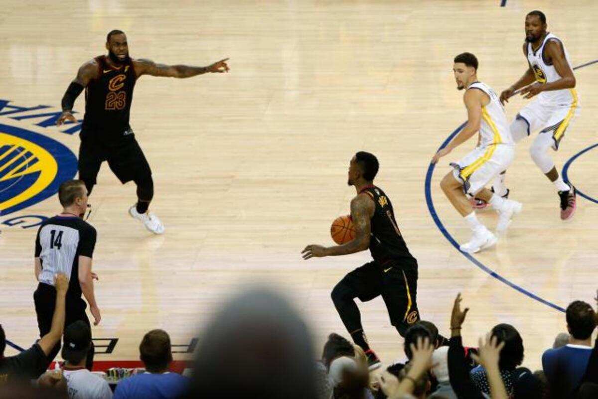 Jr Smith in the 2018 NBA final against the Warriors (Via Yahoo Sports)