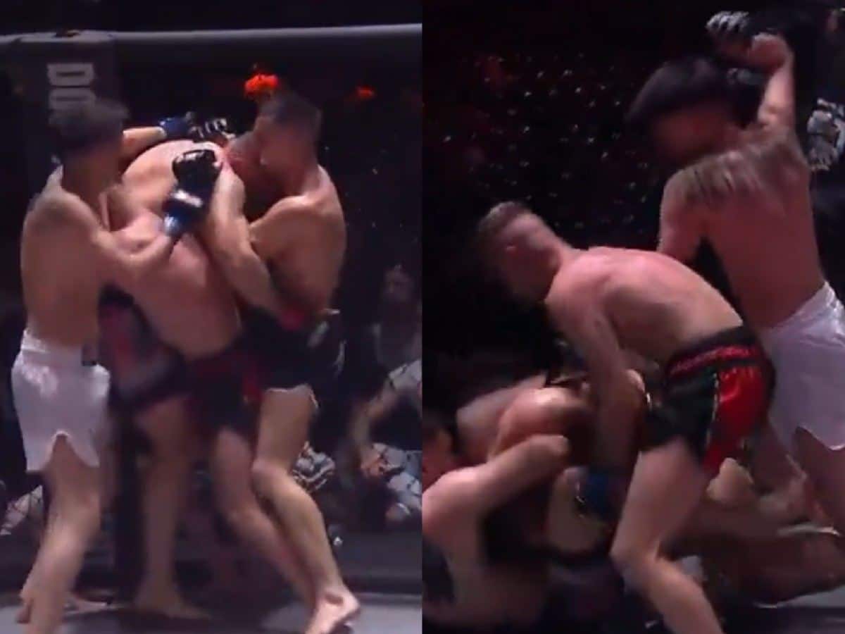 WATCH: “Most bada** things I’ve seen” – INSANE 3v1 fight in Spanish MMA promotion sees fighter submit all three opponents; fight fans shocked