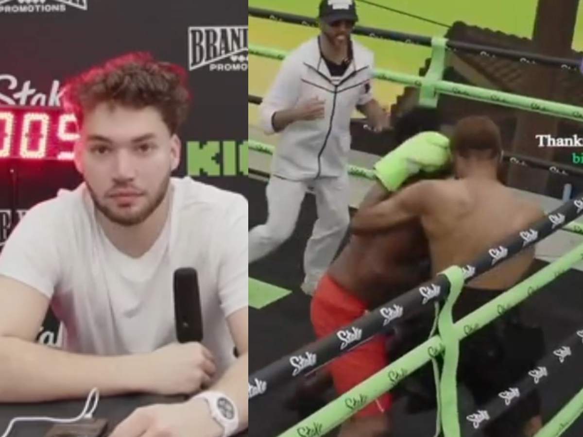 Watch: AlmightyJay throws up in the middle of his fight at Adin Ross’ boxing card