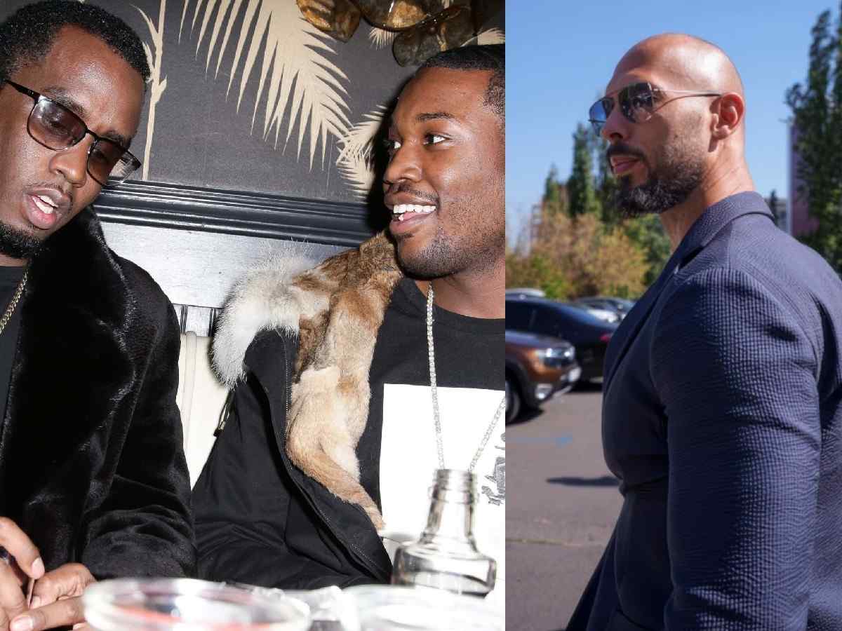 “Was you s*x trafficking women?” – Meek Mill TRIGGERED after controversial kickboxer Andrew Tate questions truth behind P Diddy sexual relationship rumors